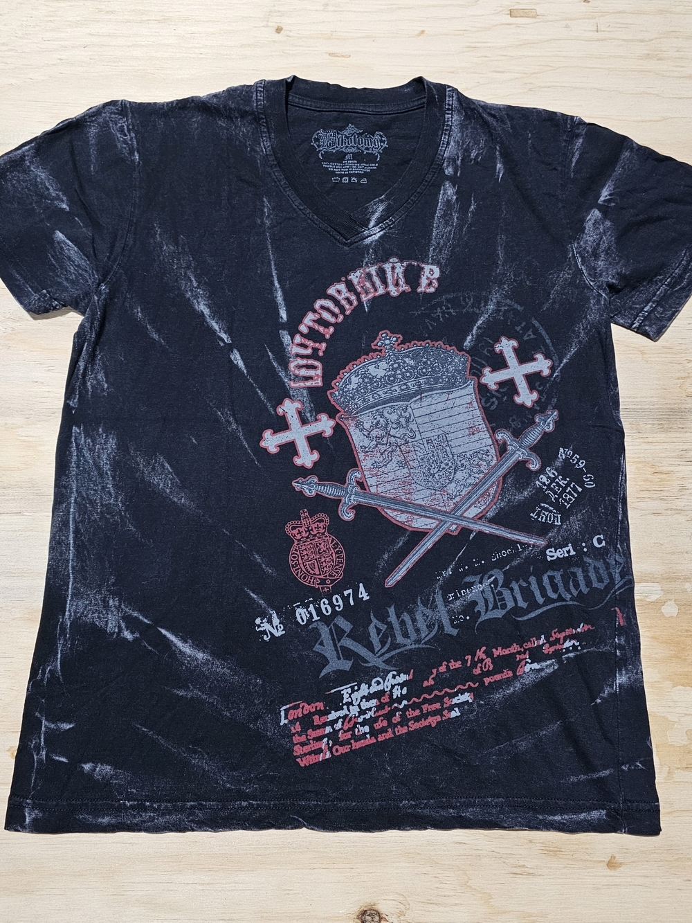 Vtg Dikotomy Black T Shirt Y2k Rebel Brigade AOP Emo Tee Grunge Affliction Styl
